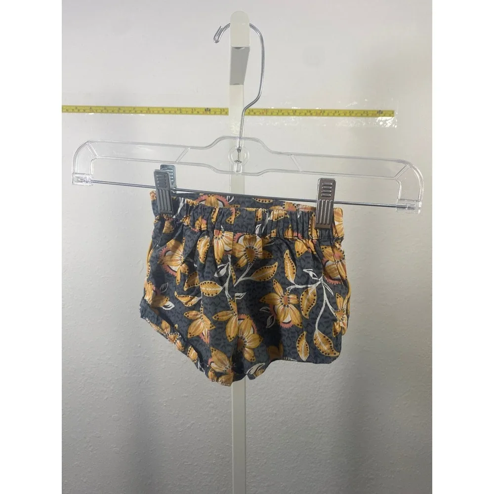 Pink Chicken Girls‎ Floral Shorts Grey Yellow Boho Elastic Waist 12M